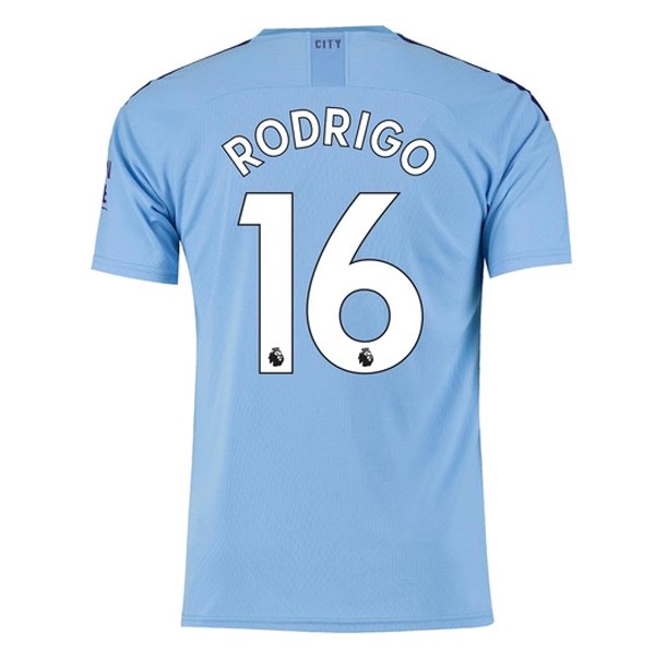 Camiseta Manchester City NO.16 Rodrigo Primera equipo 2019-20 Azul